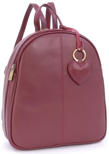 Gigi 9167AG Damen Rucksack aus Leder mit verstellbaren Schulterriemen, burgunderfarben
