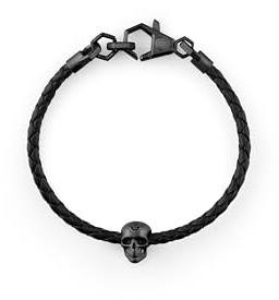 Philipp Plein Herren Armband Leder Edelstahl IP Black LINKED PJYEA15BU