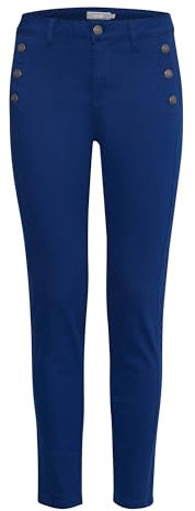 fransa FRMAX PA 1 Damen Hose Stoffhose mit Stretch-Anteil Tight-Fit, Größe:38, Farbe:Bellwether Blue (193943)