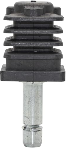 Wagner 11008599 Lot de 2 goupilles + douille carrée 22/25/Ø 8 mm, hauteur 25/26/55 mm, pour roulettes de meubles/patins de meubles avec support 8 mm, acier galvanisé/plastique, anneau de serrage –