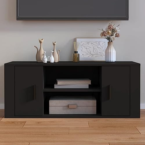 CKioict Meuble TV suspendu pour DVD - Meuble de salon - Noir - 100 x 35 x 40 cm - Matériau du bois - Convient pour bureau, hôtel, salon