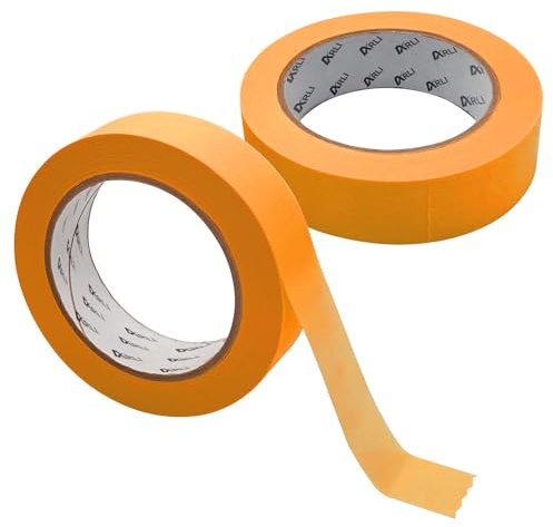 ARLI Kreppband 2x Goldband 30mm x 50m Acrylat Abdeckband ECO für Maler und Lackierer Malerkrepp Tape Papiertape Abklebeband Abdeckkrepp