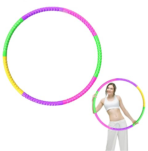 Hula Hoop - Aro de fitness colorido y extraíble (7 piezas, para la pérdida de peso, accesorio para dispositivos de fitness, ajustable