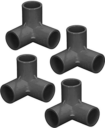Syrisora ​​10 Pezzi Raccordi per Tubi a 3 Vie, Raccordo Angolare a T in PVC, Connettore Angolare a T Ad Angolo Retto in Plastica PVC Diametro Interno 20 Mm (Nero)
