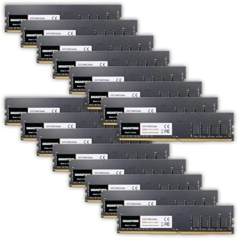 【DDR4 RAM】GIGASTONE 128GB Kit (16x8GB) DDR4 2666MHz (2400MHz or 2133MHz) PC4-21300 (PC4-19200/17000) CL19 1.2V UDIMM 288 Pin Unbuffered Non ECC High Performance PC Desktop Memory Upgrade