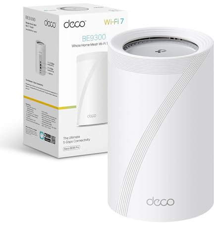 TP-Link WiFi 7 Mesh BE9300 Tri-Bande, 2 Ports 5Gbps, Port 2.5Gbps, MLO, Itinérance Transparente, Contrôle Parental, Compatible avec Toutes Les Box Fibre, WPA3, Deco BE65 Pro(1-Pack)