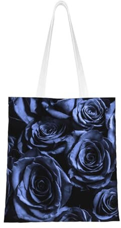 NDDCEDEW Black Rose Canvas Tote Bags For Women Tote Bag Girl For School Reusable Shopping Pocket Daily Necessities Storage Bag
