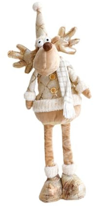 EHJRE Weihnachtsfigur mit Teleskopbeinen, Puppe, Kreatives Basteln, Stofftier, Heimdekoration für Partys, Tischgeschenke, Schrank, Arbeitsplatte, REH