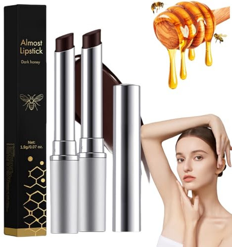 2pcs Honey Lipstick,Black-Honey Lipstick,Tinted Lipstick Black-Honey Lip Balm,Black Moisture Shine Lipstick,Hydrating Formula Tinted Lip Balm,Long-Lasting Moisturizing Lip Care Balm for Dry Lips