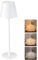 JACKYLED Tischlampe Kabellos, Wiederaufladbar mit 5000mAh Akku, 3 Höhen Verstellbar, 3 Farbtemperaturen Dimmbar, Tragbare LED-Wasserdichte Tischlampe für Esszimmer, Schlafzimmer, Außenbereiche, Weiß