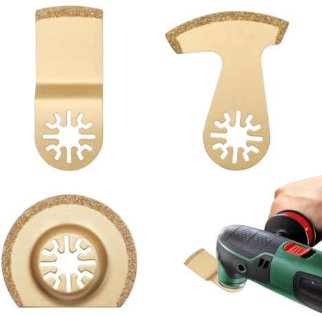 Wjelet 3 Stück Multitool-stein, Multitool Sägeblätter Stein Und Beton | Halbkreisförmige Oszillierende Werkzeug Zubehör Für Allesschneider Adapter