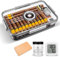 CLZOONG Cigar Humidor Jar/Case/Box Clear with Hygrometer,Humidifier&Cedar Wood Slice, Acrylic Cigar Humidor Portable Airtight Can Hold About 20-30 Cigars (S)