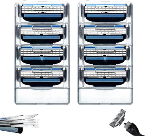 8 Stück Rasierklingen,Ersatzklingen für Nassrasierer Herren mit Klingen Intimate,Manuelle Klinge Rasierhobel Barber,Geeignet zum Reinigen von Bart und Körperhaaren für Gillette und Wilkinson