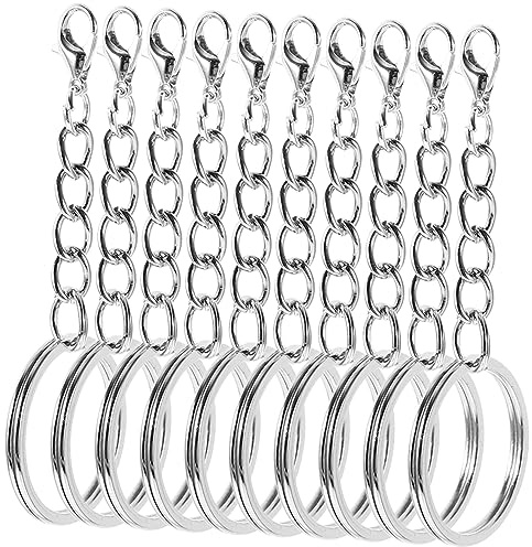 Uonlytech 100pièces Kit Porte-clés Métalliques avec Mousqueton et Fermoirs Clip et Anneaux pour Clés de Voiture et Maison Suspendable et Pratique pour Quotidien