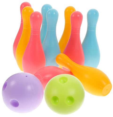 SOPOTUTU Kindgerechtes Bowling Flaschen Bälle aus Hochwertigem Umweltfreundlichem Kunststoff Fördert Spielerisch Intelligenzentwicklung für Drinnen und Draußen Bunte Farben