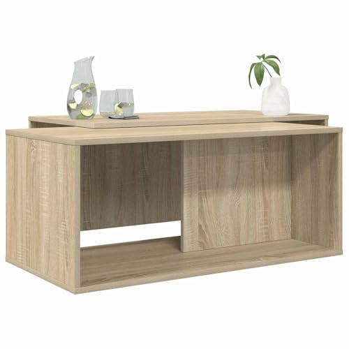 vidaXL Kaffeetisch Set 2 pcs Sonoma-Eiche Holzwerkstoff, Eleganter Couchtisch fürs Wohnzimmer, rechteckiges Design, langlebige Möbel für drinnen, funktionale Fläche für Dein Treffen