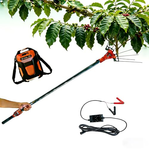 GYKOZY Asta raccoglifrutta, raccoglifrutta, Schermo LED, la Frutta può Essere Raccolta Fino a 6 Metri di Altezza, Asta telescopica in Fibra di Carbonio, Adatta per pere, Arance, Olive, ECC.