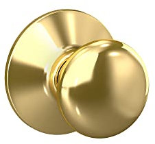 SCHLAGE F10 PLY 605 Plymouth Türknauf, Flur & Schrank-Durchgangsschloss, helles Messing