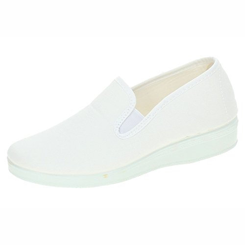 CHAPINES 362 Zapatillas de Textil para Señora Color Blanco sin Cordones SEÑORA Zapatillas Blanco 36