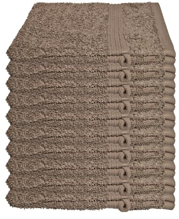 Julie Julsen 10er Pack Waschlappen 23 Farben erhältlich weich und saugstark 500gsm Öko Tex 15 x 21 cm Walnuss