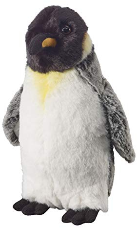 Bauer Spielwaren Deine Tiere mit Herz Königspinguin stehend: Kleines Kuscheltier zum Kuscheln und Liebhaben, ideal als Geschenk, 21 cm, weiß-grau (12516)