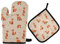 HMZXZ RXYY Niedlich Tier Fuchs Stelle Muster Ofenhandschuhe Gesteppt Baumwolle Beschichtung Topflappen BBQ Handschuhe-Ofenhandschuhe Hitzebeständig Küche Sicher Matten für Backen Kochen