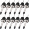 Newk Stainless Steel Pourers, 12 Pack Classic Bottle Pourers Tapered Spout with Rubber Dust Caps, Suitable for Pours Liquor, Vinegar, Syrup or Olive Oils