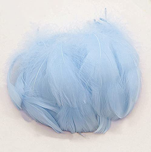 Bunte Federn,100 Stück Natürliche Federn Naturfedern Kopfschmucksfedern Handwerk zum Basteln für DIY Dream Catcher Crafts,Ohrring,Hochzeit,Traumfänger,Kostüme,Hüte,Zuhause Dekor,Halloween Party,Blau