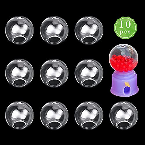 iSuperb 10 Piezas Bola Transparente para Shaker Moldes Mini Bola de Vidrio Hueca para Twist Egg Machine Cubierta Vidrio de Bola Cristal Pequeña con Agujeros Kits Moldes de Resina