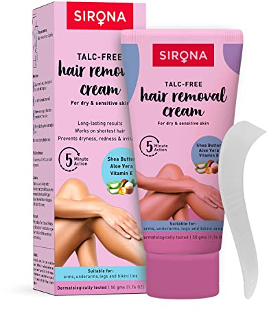 Sirona Haarentfernungscreme, empfindliche Haut für Frauen – 4,5 ml | mit Aloe Vera, Vitamin E & Sheabutter | ideal für Bikini-Linie, Achselhöhle, Beine