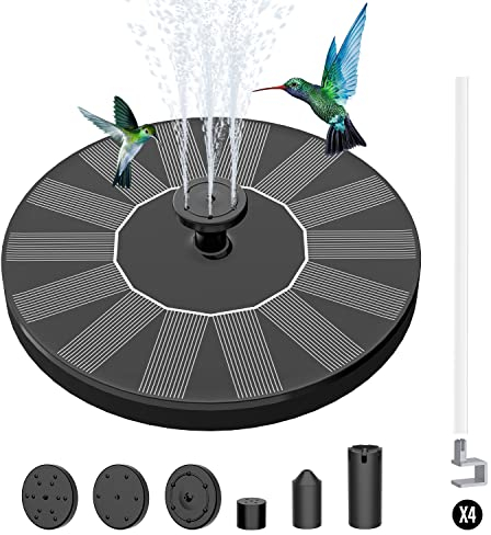 Yomisee Fuente solar de 1,4 W, para exterior, jardín, bomba de agua, bomba de fuente flotante para estanque de jardín, baño de pájaros, depósito de peces