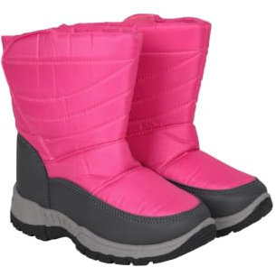 Mountain Warehouse Caribou Junior Kids Snow Boots - Snowproof, Fleece Lining, Warm, Insulated, High Traction Sole - Ideal For Bright Pink Kids Shoe Size 10