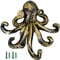 JJ PRIME - Porte Clef Mural Pieuvre | Animaux Crochet Porte Clé Mural | Boite A Clef Decorative | Accroche Clef Mural | Key Holder - Rangement Clef Mural Decoration Maison, Entrée, Bureau (Or)