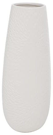 Boltze 2019632 Vase Salina Steingut, Weiß, Höhe 31 cm