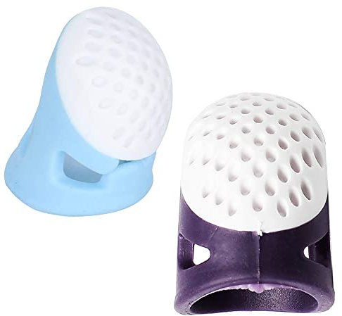 2 Sizes Silicone Thimble Sewing Thimble Finger Protectors Thumb Guard Finger Protector for Sewing Knitting Quilting Poke A Dot Book Cross Stitch
