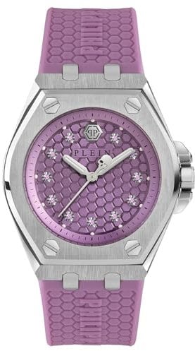 Philipp Plein Damen Analog Quarz Uhr mit Silikon Armband PWJAA0222