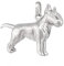 NKlaus Bullterrier mit Schlaufe 925 Silber Hund Silberanhänger glanz 3D rhodiniert 13749