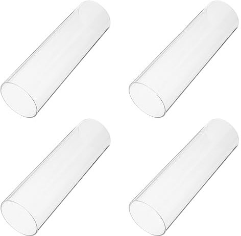 HEMOTON Cubiertas De Velas De Vidrio Portavelas De Pantalla De Tubo De 4 Piezas Vela De Abierta Cubierta De Tubo De Chimenea Cilindro De Extremo Abierto