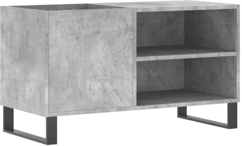 vidaXL Mobile Porta Dischi Grigio Cemento 85x38x48cm Legno Multistrato