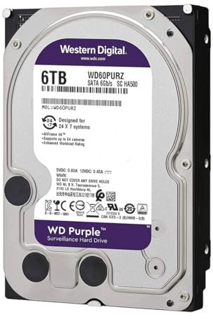 A2ZWORLD Disco duro de vigilancia interna de 6 TB 6 GB/s HDD 3,5 SATA, interno 64 MB caché, 5400 rpm
