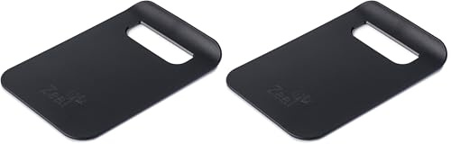 Zeal “Straight to Pan” Slim Kitchen Chopping Board, Plastic, Black, 21.5 x 14.5 x 2 cm (Pack of 2)