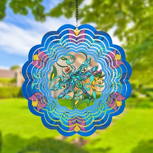 Dragonfly Garden Ornaments outdoor, Wind Spinners for Garden, Birthday Presents for Mum Unique, Pinwheels Wind Chimes outdoor, Gardening Gifts Dragonfly Gifts for Women, Mum, Grandma
