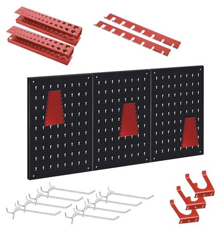 BOUDECH - Planner - Pannello forato per appendere attrezzi, scaffale da parete da officina, pegboard