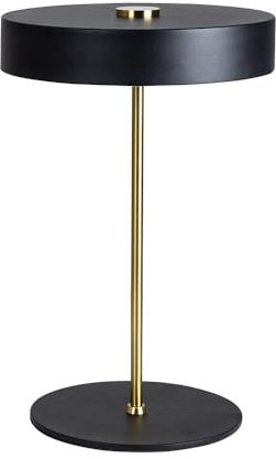 Nachttischlampe Touch – Dimmbare LED Tischlampe Schwarz - Retro Vintage Tischleuchte mit Kabel und Metall-Lampenschirm - ideale Table Lamp für Wohnzimmer und Schlafzimmer - geeignet für 3xG9 3W