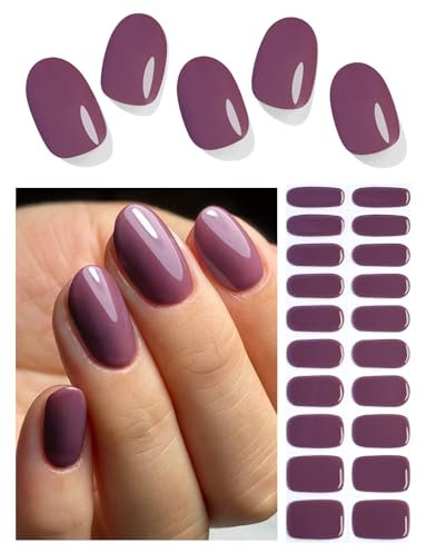 Wahrshei Unghie Gel Adesive UV | Gelatina d'uva Smalto Adesivo Gel UV | 20 PCS Pellicola per Unghie Autoadesiva | Adesivi per unghie in gel, Impacchi di Smalto Gel per Unghie