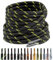 Puzeam 2 Pares Cordones Redondos para Botas, 4.5 mm Cordones Resistentes para Zapatillas de Montaña, Zapatos de Senderismo, Calzado de Seguridad Negro Amarillo neón 130 cm