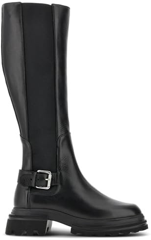 Hogan Stivale Chelsea 10-Storey in pelle nera con elastici e fibbia - HXW6740FM20 6LOB999 - Taglia 37