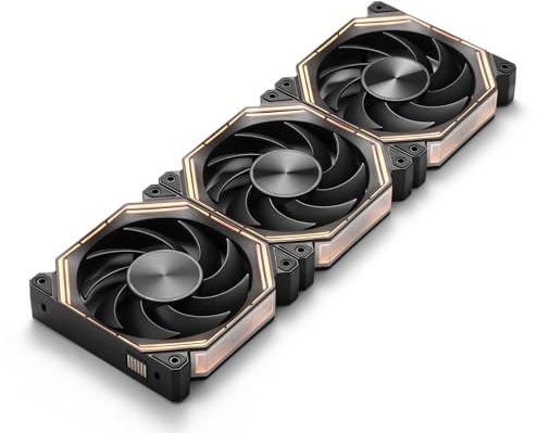 darkFlash INF34 120MM PC Case Fan, Daisy-Chain, up to 2000RPM Cooling, 4-Pin PWM, ARGB CPU Cooling Computer Fan, 3 Pack (Forward, Black)