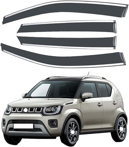 DuanRQ Auto Windabweiser Regenabweiser Für Suzuki Ignis 2016-2024 2025, Seitenfenster-Visier-Abweiser Rauchabweiser Windschutz Sonnenschutz Luftabweiser