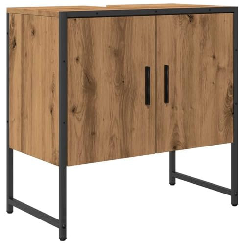vidaXL Mueble de Lavabo de baño Madera Roble Artisan 60x33x60 cm, Armario de Lavabo de baño, Mueble de Lavabo, Mueble de Lavabo de encimera